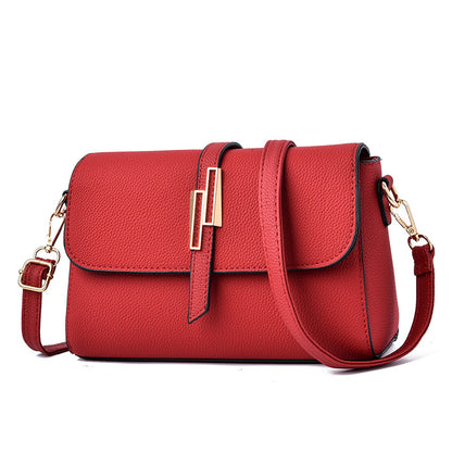 Ladies bags 2021 summer new trendy middle-aged and elderly single shoulder bag messenger bag litchi pattern mother bag one generation