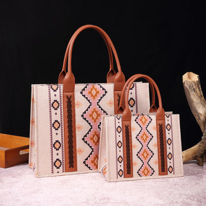 European and American Retro Cotton and Linen Printing Western Women's One Shoulder Bohemian Portable Messenger Women's Bag for Cross-border Amazon - KuzuSHOP