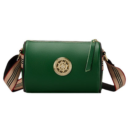 Bag women's bag 2024 new simple fashion wide shoulder strap one shoulder Messenger bag top layer cowhide live broadcast - KuzuSHOP