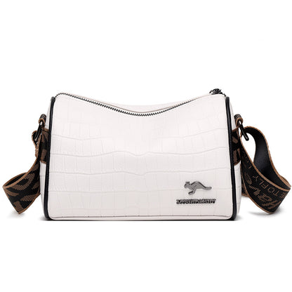 Top layer cowhide pillow bag women's bag 2022 new trendy fashion crocodile pattern shoulder Messenger bag casual soft leather bag
