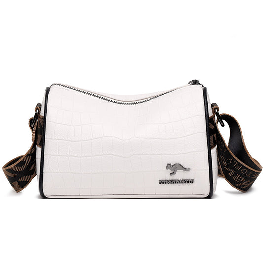 Top layer cowhide pillow bag women's bag 2022 new trendy fashion crocodile pattern shoulder Messenger bag casual soft leather bag
