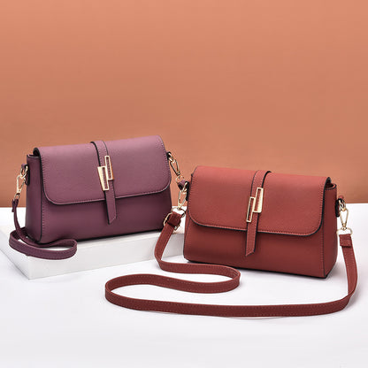 Ladies bags 2021 summer new trendy middle-aged and elderly single shoulder bag messenger bag litchi pattern mother bag one generation