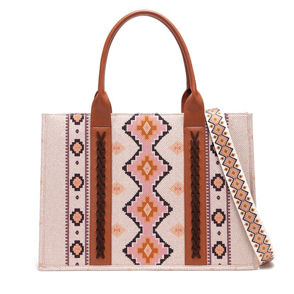 European and American Retro Cotton and Linen Printing Western Women's One Shoulder Bohemian Portable Messenger Women's Bag for Cross-border Amazon - KuzuSHOP