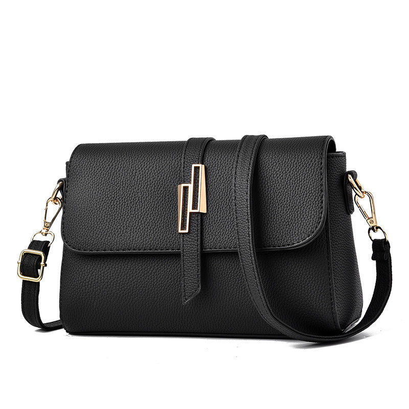 Ladies bags 2021 summer new trendy middle-aged and elderly single shoulder bag messenger bag litchi pattern mother bag one generation
