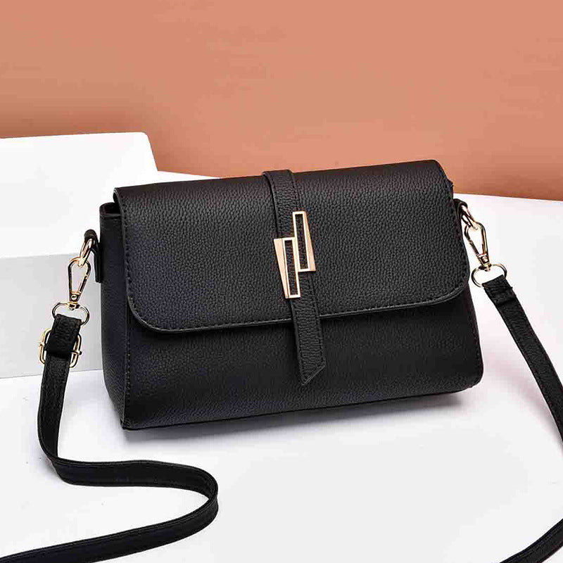 Ladies bags 2021 summer new trendy middle-aged and elderly single shoulder bag messenger bag litchi pattern mother bag one generation