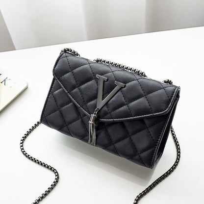 Bags for women elegant rhombus small square bags 2021 new fashion tassel decorative chain shoulder crossbody bag trendy