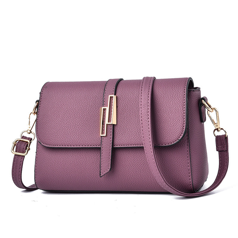 Ladies bags 2021 summer new trendy middle-aged and elderly single shoulder bag messenger bag litchi pattern mother bag one generation
