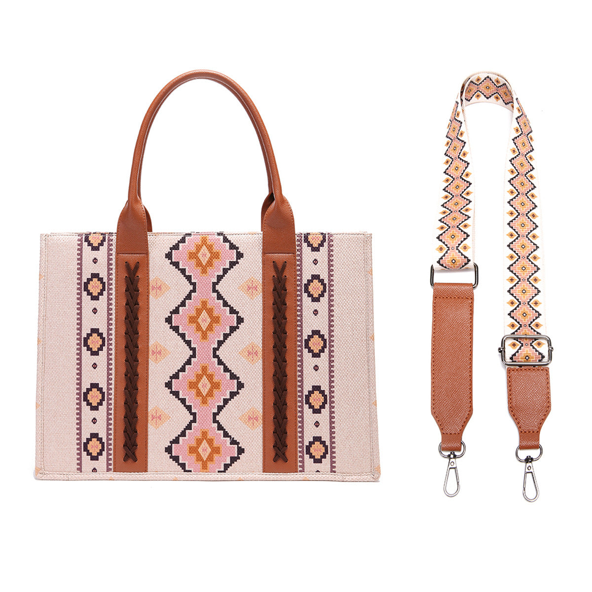 European and American Retro Cotton and Linen Printing Western Women's One Shoulder Bohemian Portable Messenger Women's Bag for Cross-border Amazon - KuzuSHOP