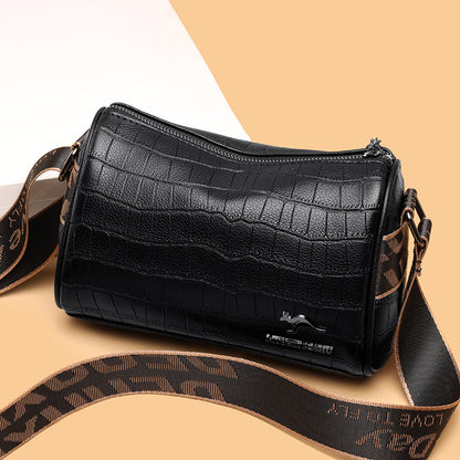 Top layer cowhide pillow bag women's bag 2022 new trendy fashion crocodile pattern shoulder Messenger bag casual soft leather bag