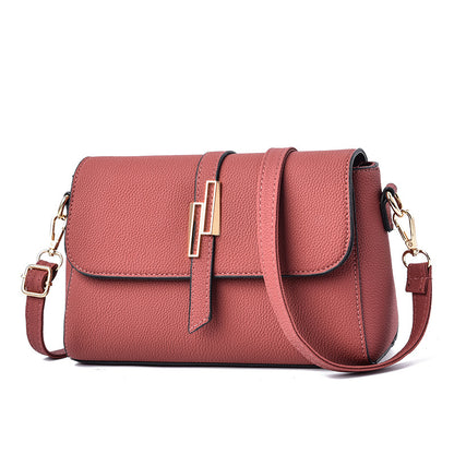 Ladies bags 2021 summer new trendy middle-aged and elderly single shoulder bag messenger bag litchi pattern mother bag one generation