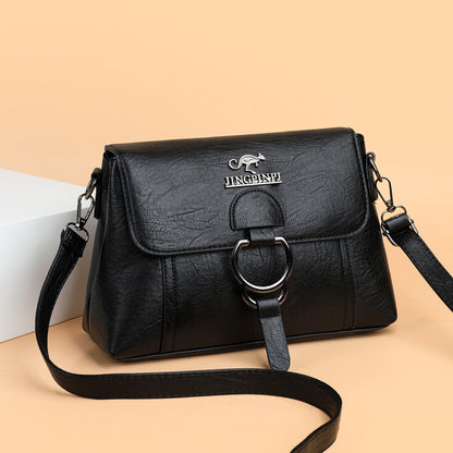 Soft leather women's bag 2022 new Korean version fashion all-match large-capacity one-shoulder Messenger portable middle-aged mother bag