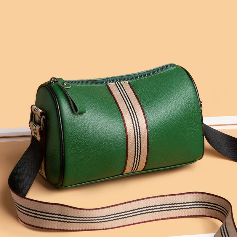 Cross-border first-layer cowhide pillow bag women 2021 new trendy large-capacity shoulder Messenger bag casual leather women's bag - KuzuSHOP