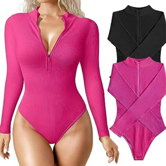 Fashion Long Sleeve Jumpsuit Seamless Slimming Shapewear For Women Romper - KuzuSHOP