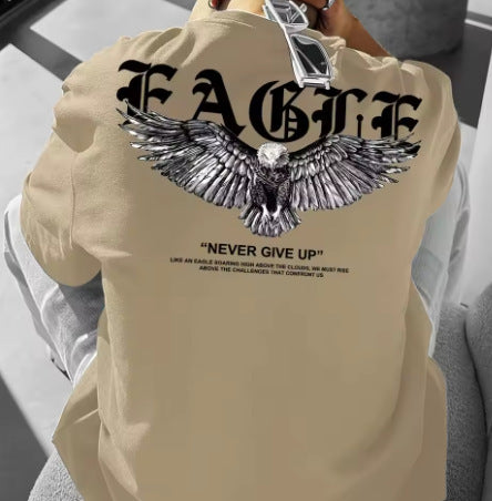 Summer Men's Loose Plus Size Print Round Neck Short Sleeve T-shirt - KuzuSHOP