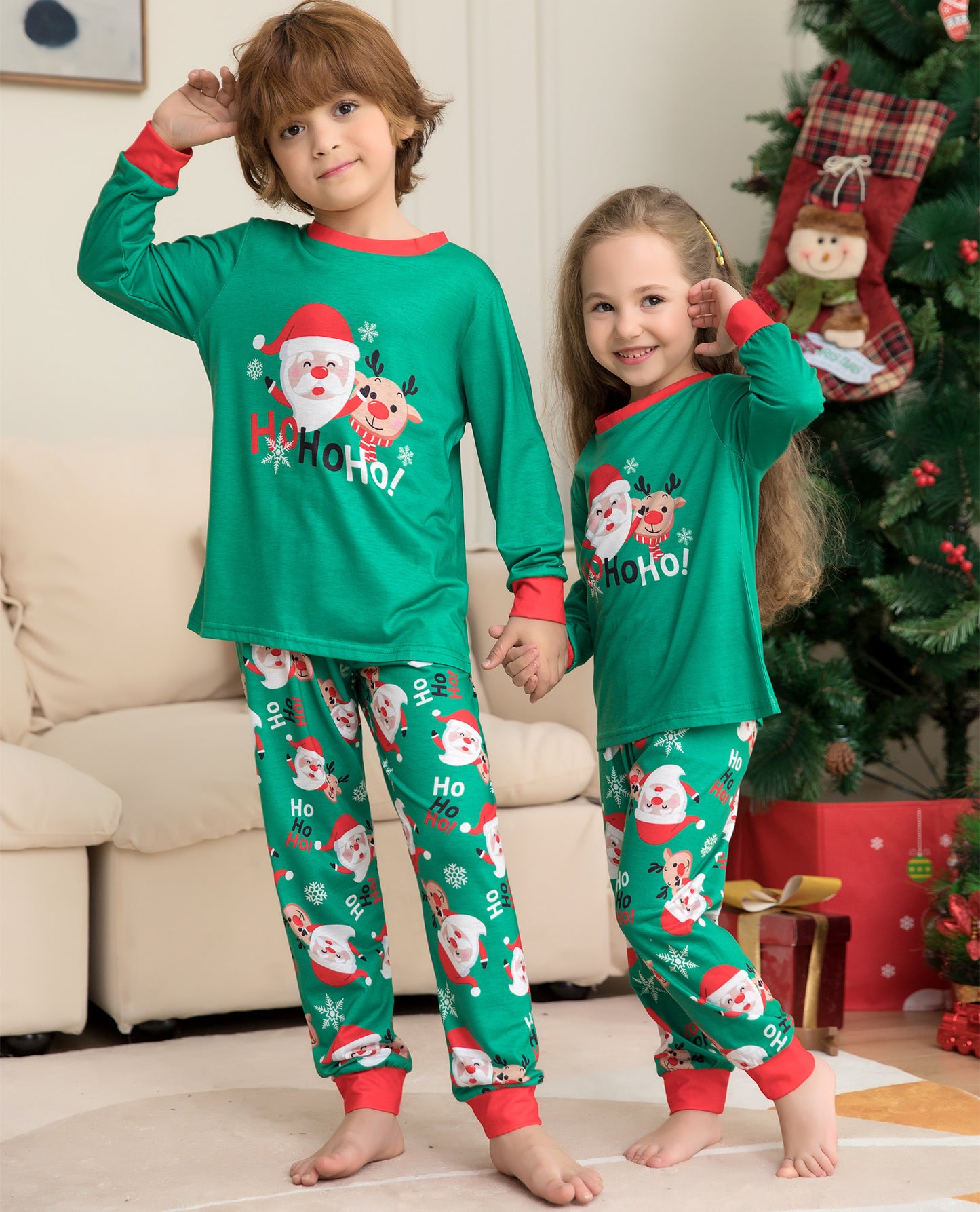 Christmas Pajamas For Family Matching Family Christmas PJs Sets Santa Claus Printed Top Sleepwear - KuzuSHOP