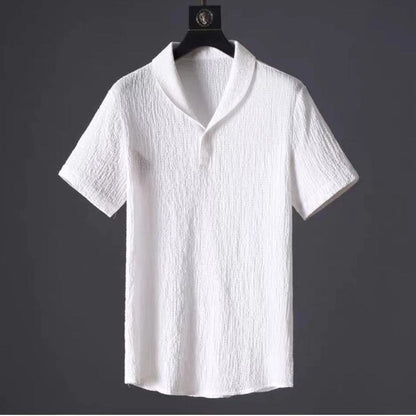 Leisure Suit Summer Loose Short Sleeve Top And Drawstring Trousers Fashion Mens Clothing - KuzuSHOP