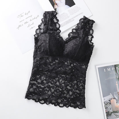 Long V Tie Lace Wrap Chest Strap Chest Pad Vest