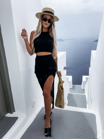 Women's Mid-length Split Dress Slim Fit Straight One-step Skirt