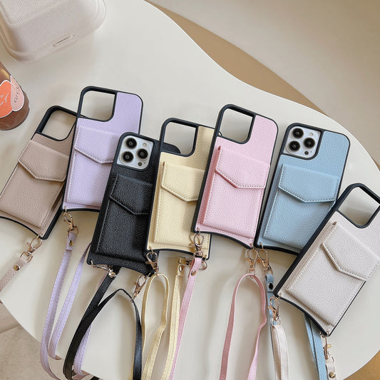 Inclined Straddle Mobile Phone Case Plug-in Fishtail TPU Leather