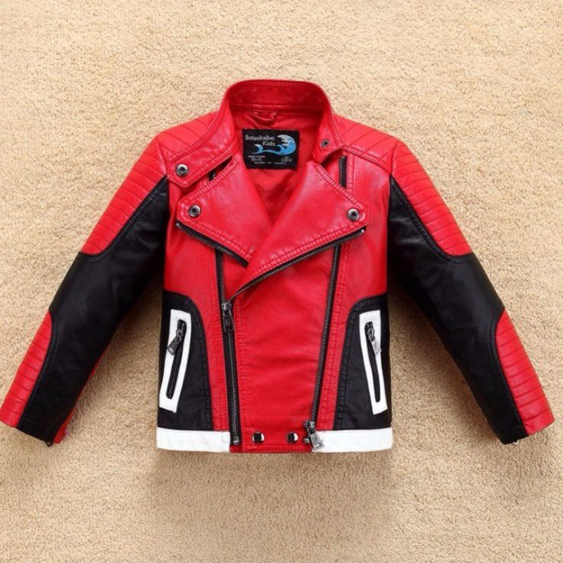 Boy's Thickened Leather Jacket Is Handsome - KuzuSHOP