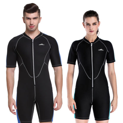 Neoprene Wetsuits Men's And Women's Swimming WetSuits One-Piece Thicken Swimsuit Short Sleeve Deep Diving Surfing Wetsuits