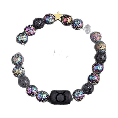 European And American Twelve Constellation Natural Stone Beaded Bracelet - KuzuSHOP