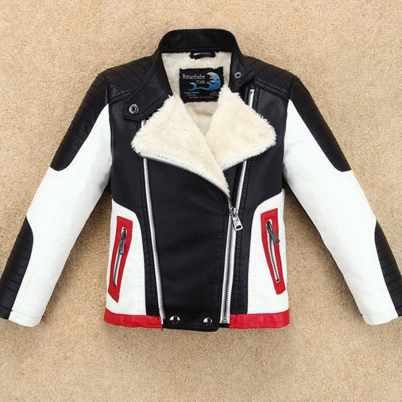Boy's Thickened Leather Jacket Is Handsome - KuzuSHOP