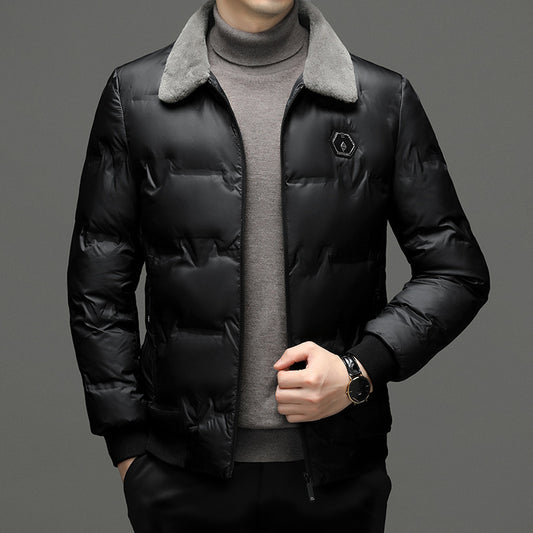 Men's Cotton-padded Jacket Winter Fur Collar Coat Men's Casual Jacket - KuzuSHOP