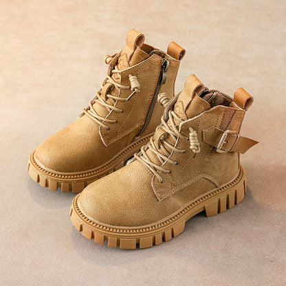 Boy Martin Boots Children Plus Fleece Shortautumn And Winter - KuzuSHOP
