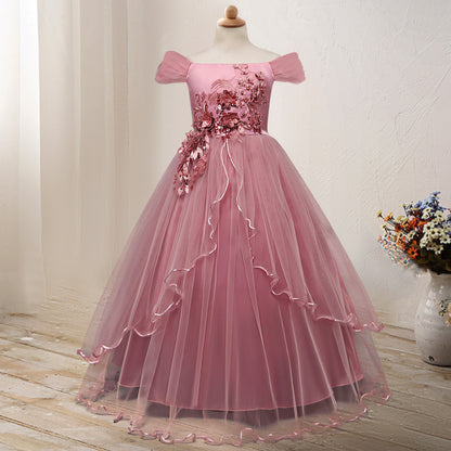One-shoulder Princess Flower Dress Costume - KuzuSHOP