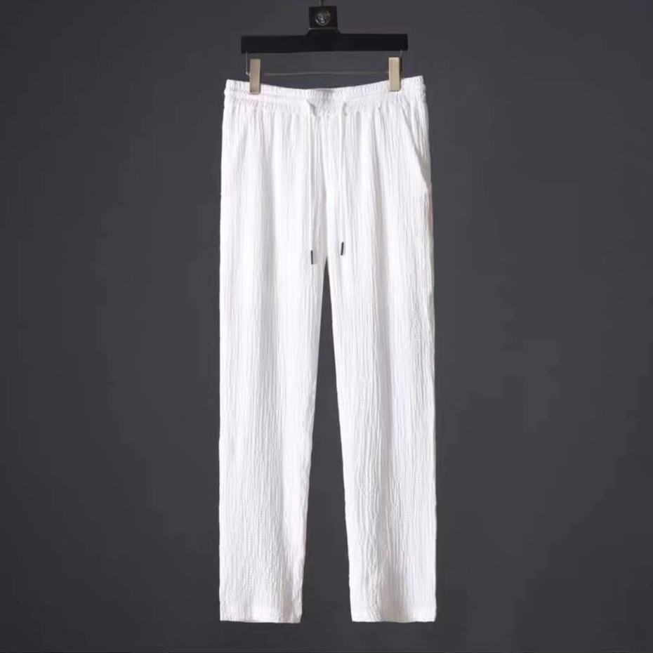 Leisure Suit Summer Loose Short Sleeve Top And Drawstring Trousers Fashion Mens Clothing - KuzuSHOP