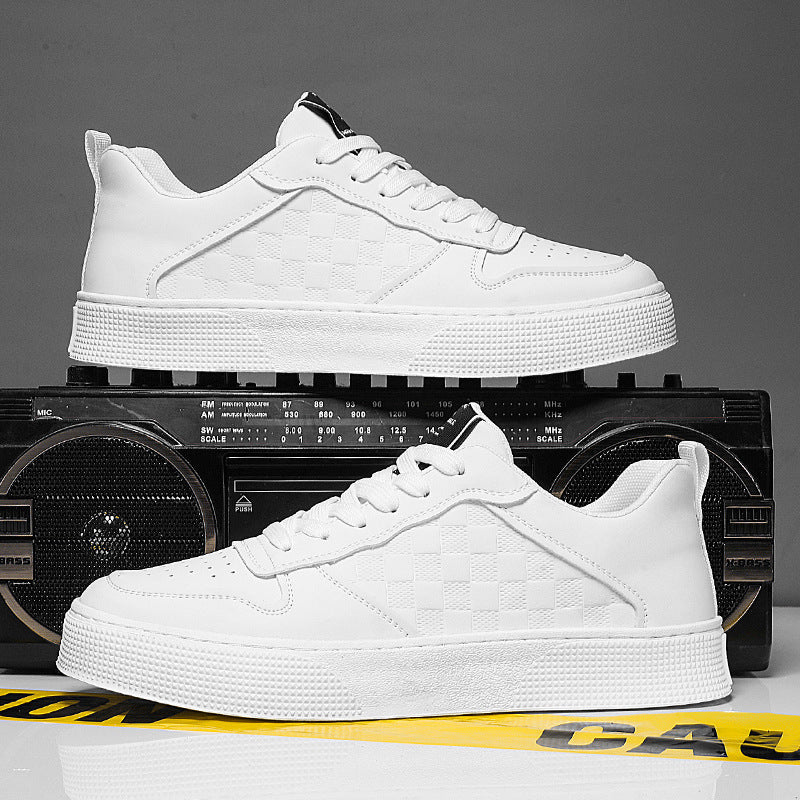 Casual Lace-up Sneakers Men Fashion Breathable Plaid Flats Shoes - KuzuSHOP