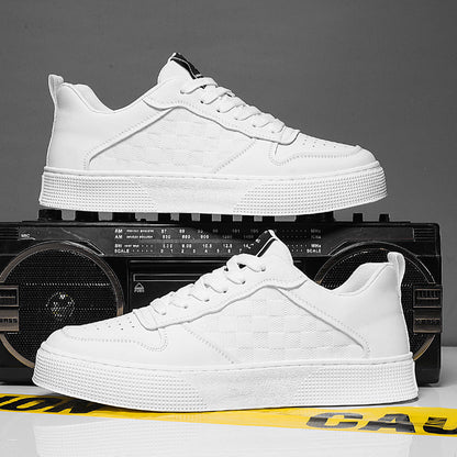 Casual Lace-up Sneakers Men Fashion Breathable Plaid Flats Shoes - KuzuSHOP