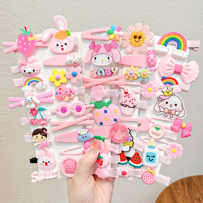 Children's Bow Hair Clip Girls Princess Super Fairy Fabric Flower Clip