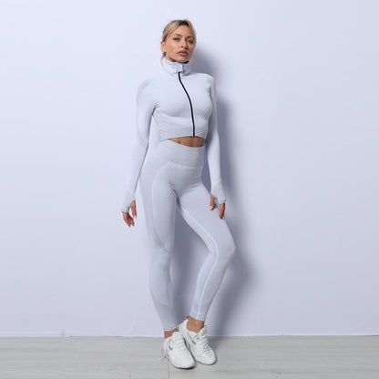 3PCS Yoga Set Seamless Sport Set Women Gym Clothing Leggings Women Crop Top Sports Bra Women Fitness Gym Set Womens Outfits Tracksuit - KuzuSHOP