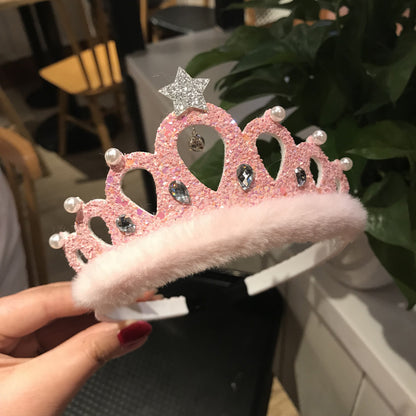 Children's Hair Accessories New Sequined Crystal Crown Girls - KuzuSHOP