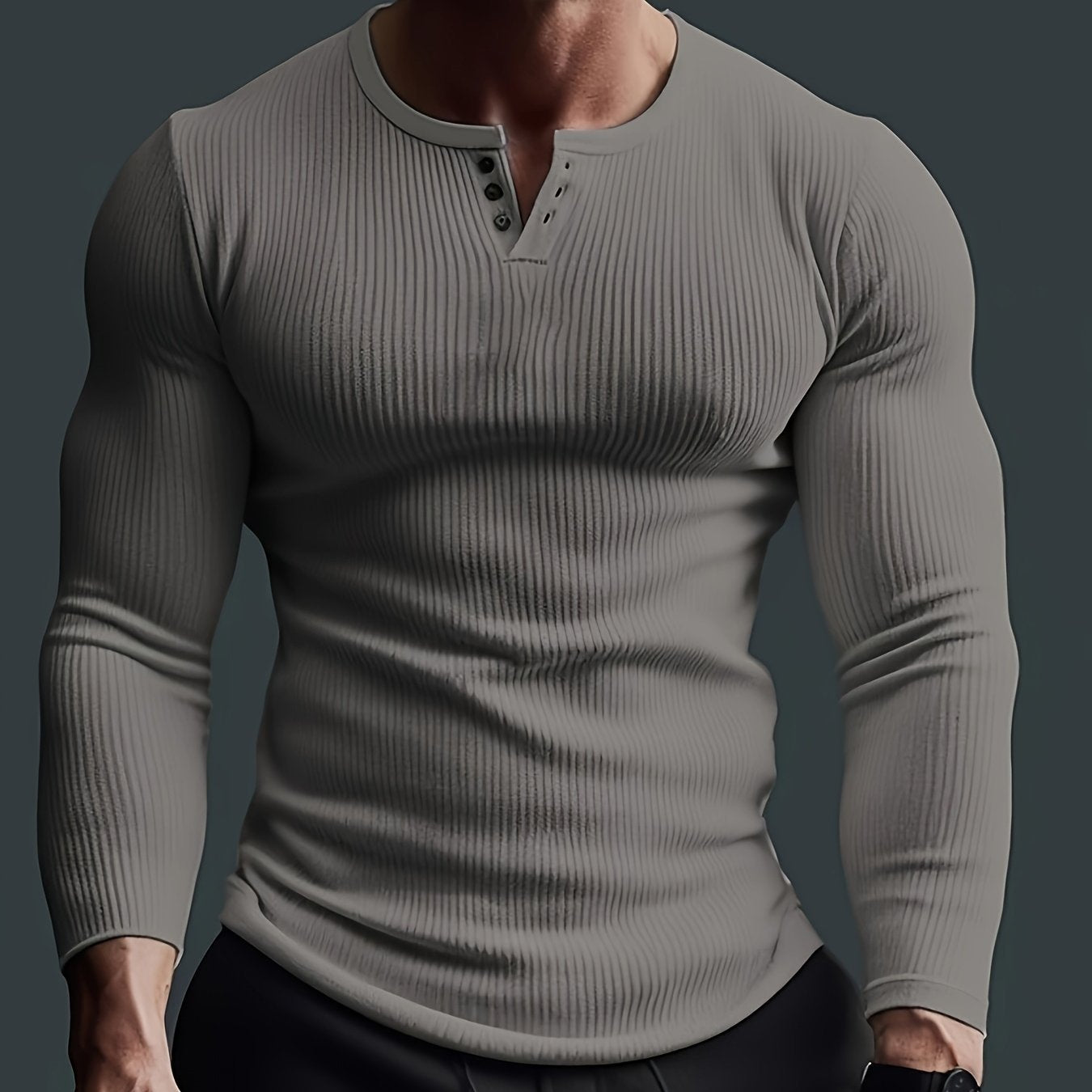 Men's Solid Crew Neck Long Sleeve Active T-shirt Tee, Casual Comfy Shirts For Spring Summer Autumn, Men's Clothing Tops - KuzuSHOP