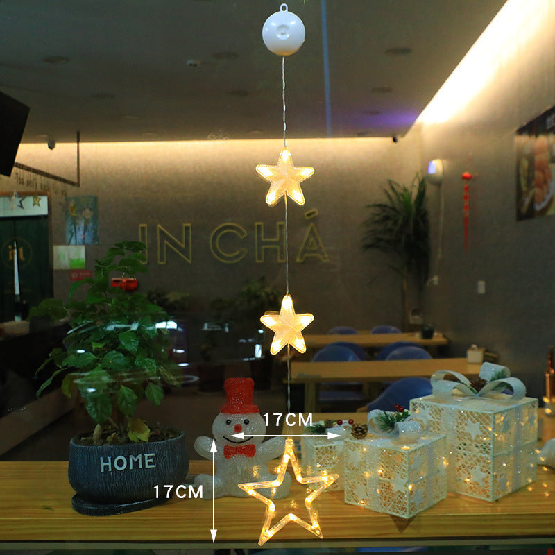 Christmas 3pcs LED Light Star, Xmas Tree Hanging Ornaments Decoration For Home, Christmas Decorations - KuzuSHOP