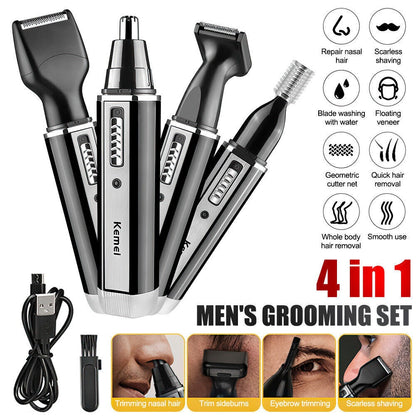 4 In 1 Rechargeable Hair Beard Eyebrow Ear Nose Shaver Trimmer Electric Kits UK - KuzuSHOP