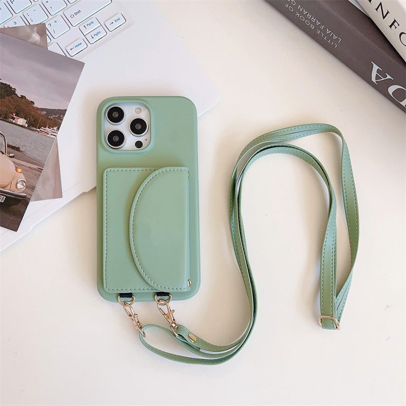 Suitable Phone Case Card Holder Lanyard Litchi Pattern